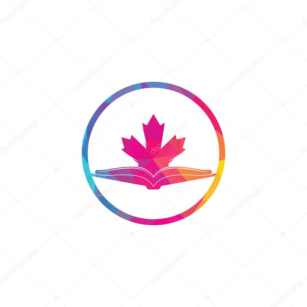 Canadian education Logo. Study Canada Logo design. Book Logo Design .Maple Book