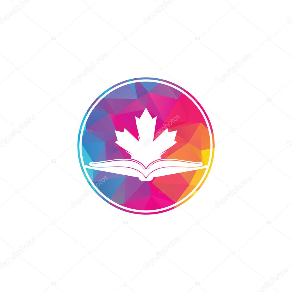 Canadian education Logo. Study Canada Logo design. Book Logo Design .Maple Book