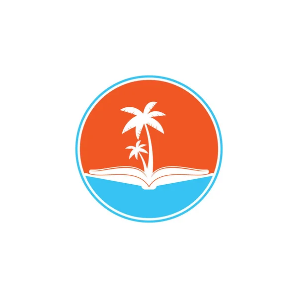 Wzór Logo Książki Palmy Książka Logo Palmy Wzór Wektora Symbolu — Wektor stockowy