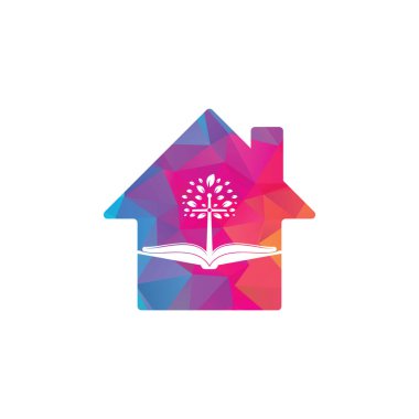 İncil kilise ağacı ev şekilli konsept logo tasarımı. İncil Haçı Kilise Logosu Tasarımı