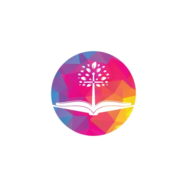 Projekt Logo Kościoła Pod Drzewem Biblijnym Logo Kościoła Biblijnego — Wektor stockowy