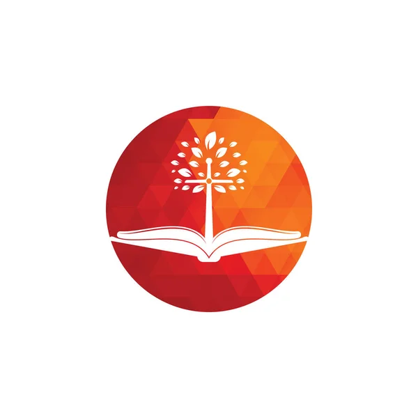 Дизайн Логотипу Церкви Біблійного Хреста Логотип Біблійної Церкви — стоковий вектор