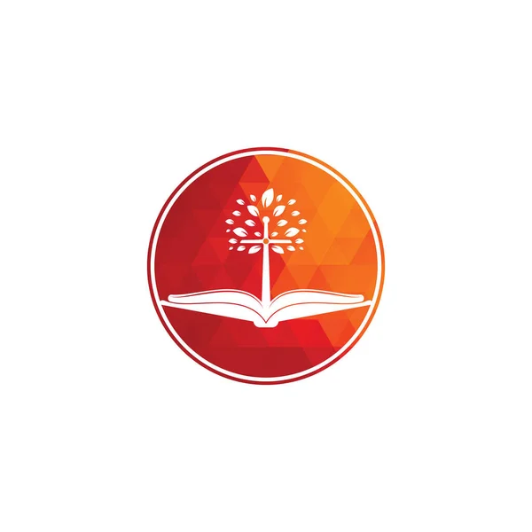 Дизайн Логотипу Церкви Біблійного Хреста Логотип Біблійної Церкви — стоковий вектор