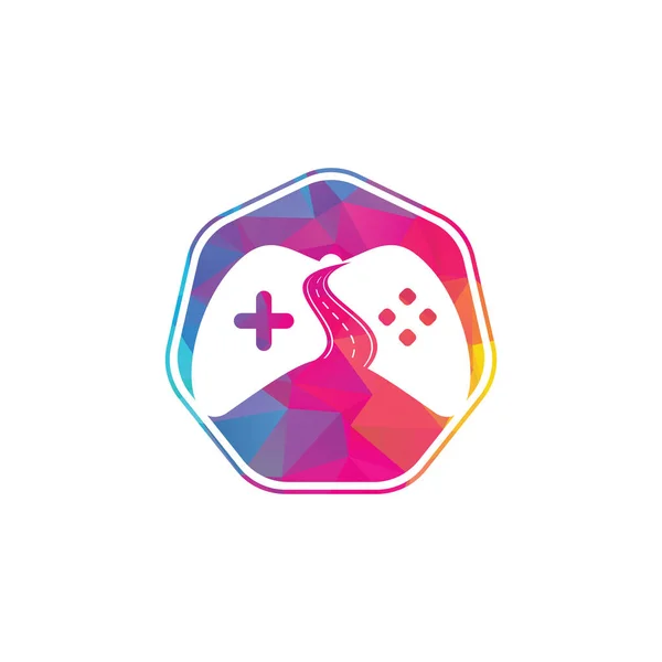 Wzór Logo Gry Drogowej Droga Gracz Gracze Ikona Logo Ilustracja — Wektor stockowy