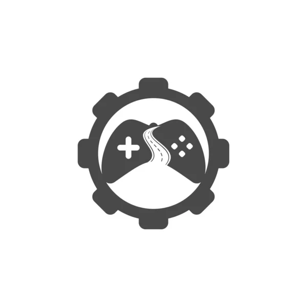 Road Game Převodovka Tvar Koncepce Logo Design Šablony Silniční Hráč — Stockový vektor