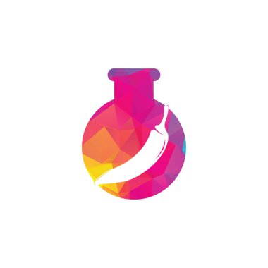 Lab Chili logo tasarım vektör şablonu, Kırmızı Chili logosu. Simge Simgesi Simgesi