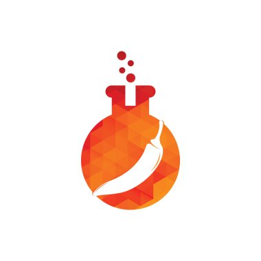 Lab Chili logo tasarım vektör şablonu, Kırmızı Chili logosu. Simge Simgesi Simgesi