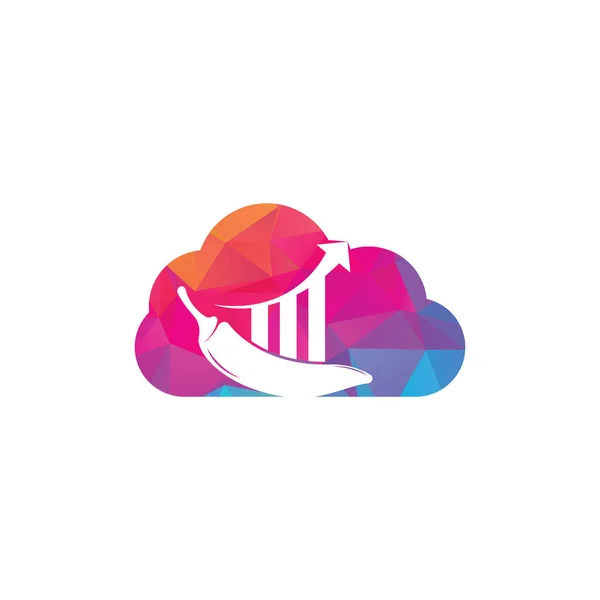 Chili Finance Cloud Shape Konzept Logo Design Statistik Chili Logo — Stockvektor