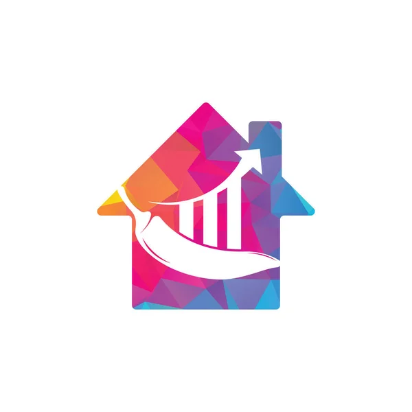Desain Logo Konsep Rumah Chili Financial Stats Logo Chili Desain - Stok Vektor