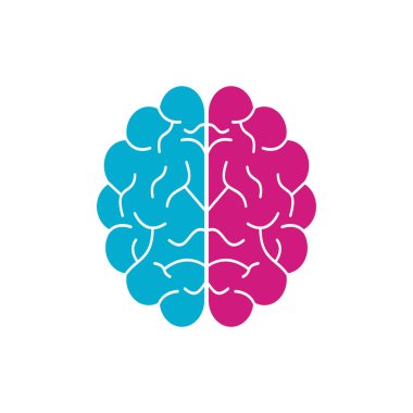 Yaratıcı beyin logosu tasarımı. Beyin fırtınası gücü düşünen beyin Logotype simgesi