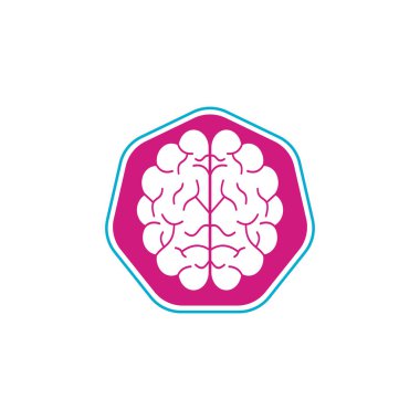Yaratıcı beyin logosu tasarımı. Beyin fırtınası gücü düşünen beyin Logotype simgesi