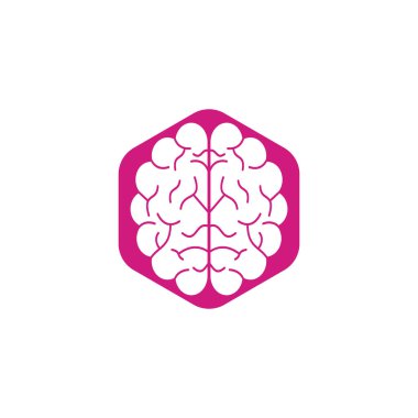 Yaratıcı beyin logosu tasarımı. Beyin fırtınası gücü düşünen beyin Logotype simgesi