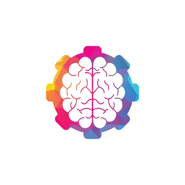 Projekt Logo Przekładni Mózgowej Burza Mózgów Moc Myślenia Mózg Ikona — Wektor stockowy