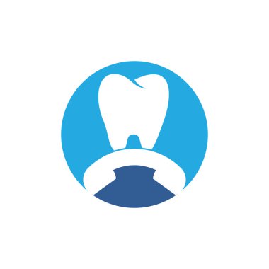 Diş logosu tasarım şablonunu ara. Diş Çağrısı logo tasarımı simgesi.