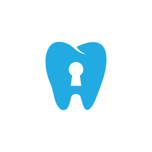 Diş Kilidi Logo Tasarım Şablonu — Stok Vektör