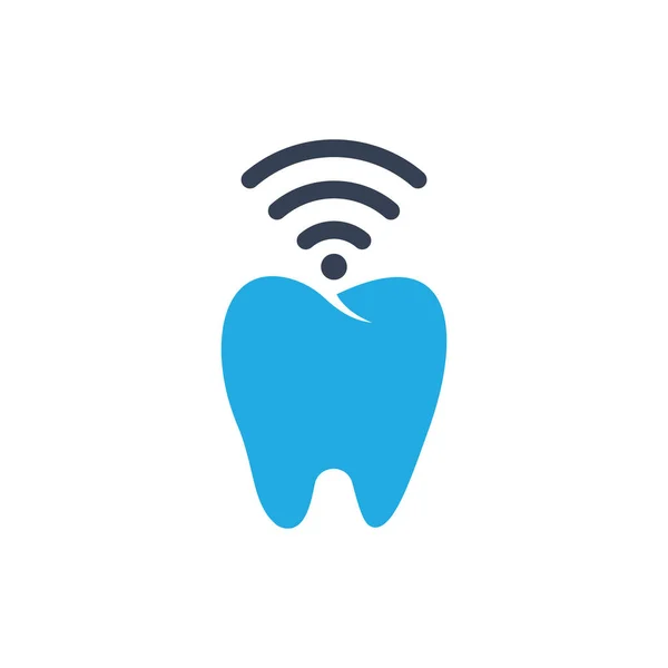 Diente Wifi Logo Combinación Símbolo Icono Dental Señal — Vector de stock