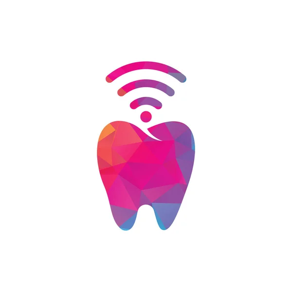 歯とWifiのロゴの組み合わせ 歯と信号の記号又はアイコン — ストックベクタ