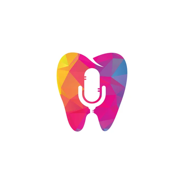 Podcast Diş Simgesi Logo Tasarım Elemanı — Stok Vektör