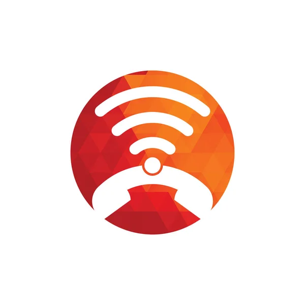 Bel Wifi Kaart Pin Vorm Concept Logo Ontwerp Vector Template — Stockvector