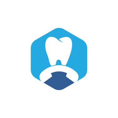 Diş logosu tasarım şablonunu ara. Diş Çağrısı logo tasarımı simgesi.