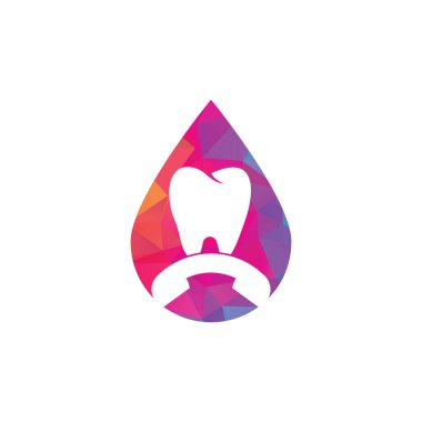 Diş damlası şekilli logo tasarım şablonunu ara. Diş Çağrısı logo tasarımı simgesi