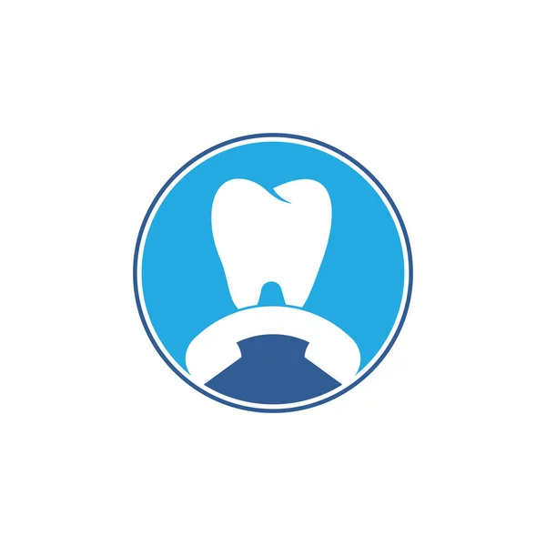 Bel Tandheelkundig Logo Ontwerp Template Pictogram Tandheelkundige Oproep Logo Ontwerp — Stockvector