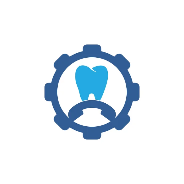 Oproep Tandwielvorm Concept Logo Ontwerp Sjabloon Pictogram Tandheelkundige Oproep Logo — Stockvector