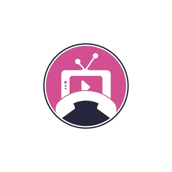Diseño Plantilla Logotipo Llamada Telefónica Televisión Icono Diseño Logotipo Call — Vector de stock