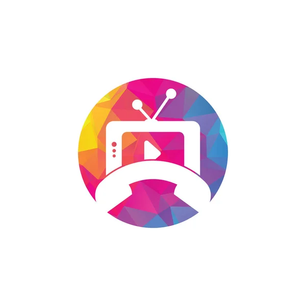 Televizyon Telefonu Arama Şablonu Tasarımı Logo Tasarım Simgesini Ara — Stok Vektör