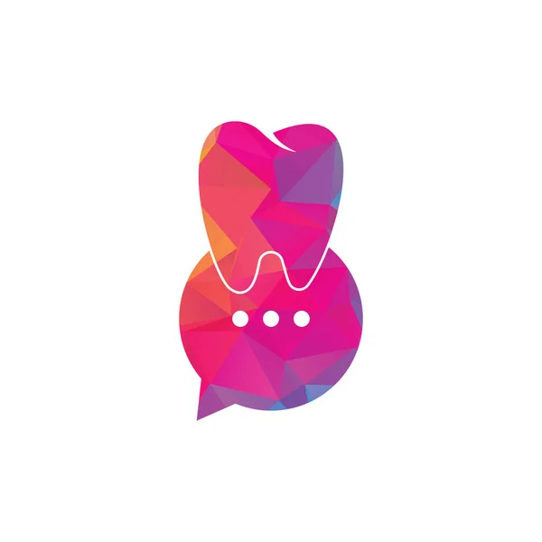 Modern Dişçi Sohbet Logosu Tasarımı Diş Danışma Simgesi — Stok Vektör