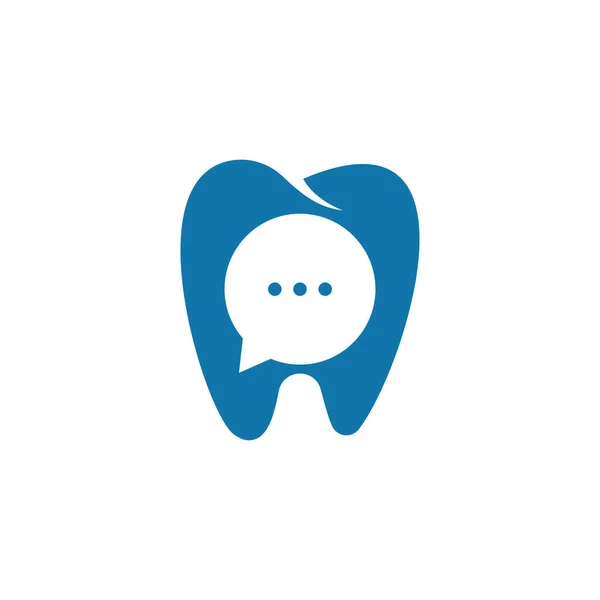 Modern Dişçi Sohbet Logosu Tasarımı Diş Danışma Simgesi — Stok Vektör