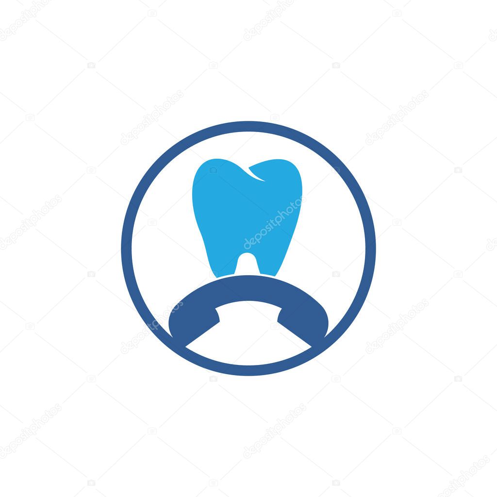 Call Dental logo design template. Dental call logo design icon.