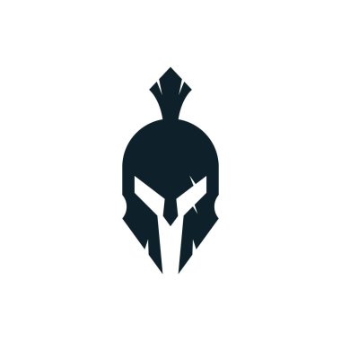 Sparta logosu. Eski Antika Spartalı savaşçı vektör tasarımı