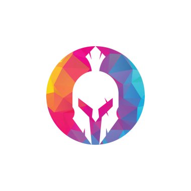 Sparta logosu. Eski Antika Spartalı savaşçı vektör tasarımı