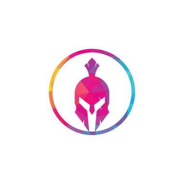 Sparta logosu. Eski Antika Spartalı savaşçı vektör tasarımı
