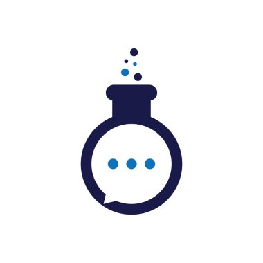 Lab Vektör Logo şablonu hakkında konuş. Lab chat vektör logo tasarımı.