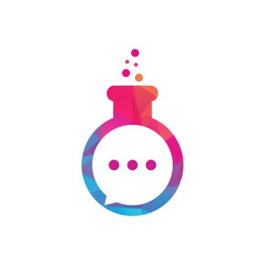 Lab Vektör Logo şablonu hakkında konuş. Lab chat vektör logo tasarımı.