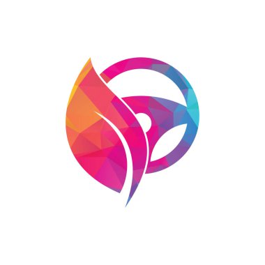 Eko direksiyon vektör logosu tasarımı. Direksiyon ve eko sembolü veya simgesi.