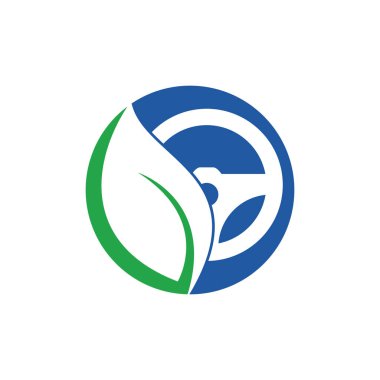 Eko direksiyon vektör logosu tasarımı. Direksiyon ve eko sembolü veya simgesi.