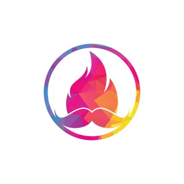 Bıyık ateş vektör logo tasarım şablonu.