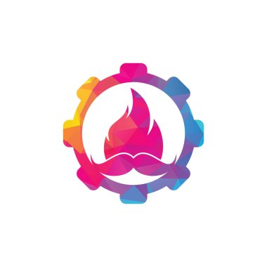 Bıyık ateş vektör logo tasarım şablonu.