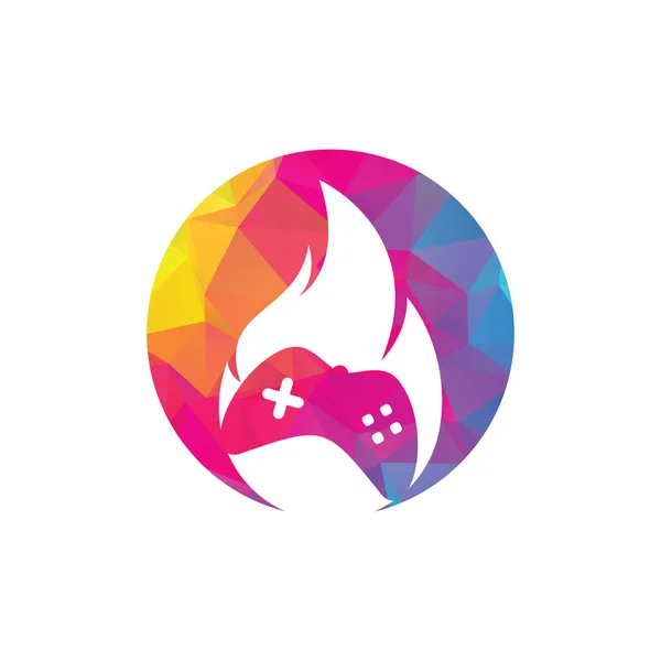 Gaming Feuer Logo Icon Designs Vektor Spielfeld Mit Feuer Für — Stockvektor