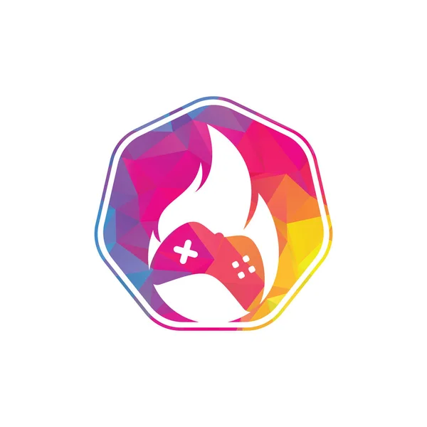 Ігровий Вогонь Логотип Піктограми Дизайну Вектор Ігровий Майданчик Вогнем Ігрового — стоковий вектор