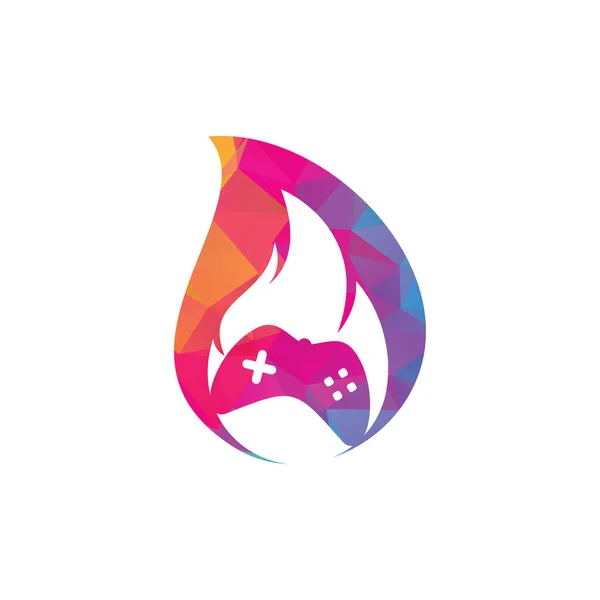 Gaming Fire Drop Concept Designs Logo Designs Vector Игровой Площадки — стоковый вектор