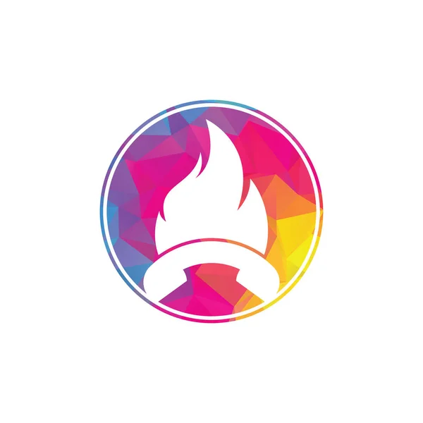 Acil Çağrı Vektör Logosu Tasarımı Konsepti Ayarı Ateş Simgesi — Stok Vektör