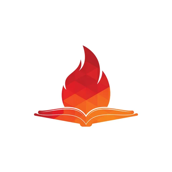Дизайн Вектора Огня Книги Мотивационная Книга Векторный Шаблон Логотипа — стоковый вектор