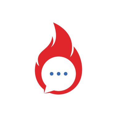 Sohbet logo şablonu taşıyıcıyı ateşle. Sıcak sohbet logo simgesi veya simge şablonu