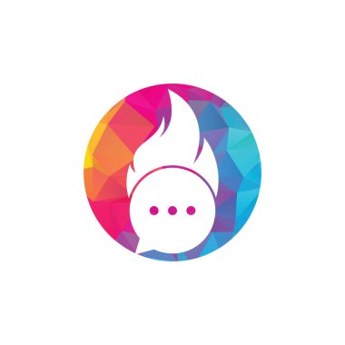 Sohbet logo şablonu taşıyıcıyı ateşle. Sıcak sohbet logo simgesi veya simge şablonu