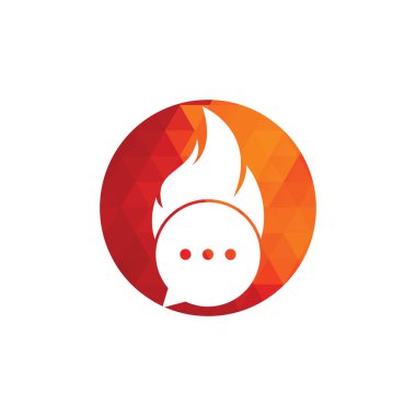 Sohbet logo şablonu taşıyıcıyı ateşle. Sıcak sohbet logo simgesi veya simge şablonu