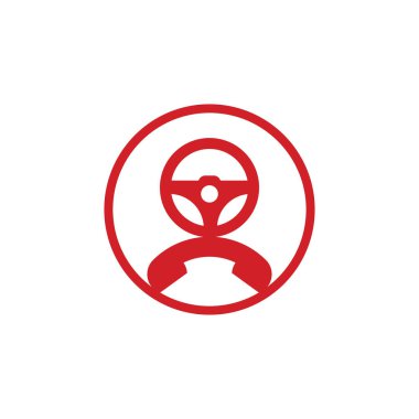 Sürücü çağrısı vektör logosu tasarımı. Direksiyon ve telefon sembolü veya simgesi.